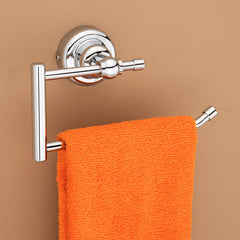 Plantex Stainless Steel Folding Towel Rack with Stainless Steel 304 Grade Skyllo Bathroom Accessories Set 5pcs (Towel Rod/Napkin Ring/Tumbler Holder/Soap Dish/Robe Hook)