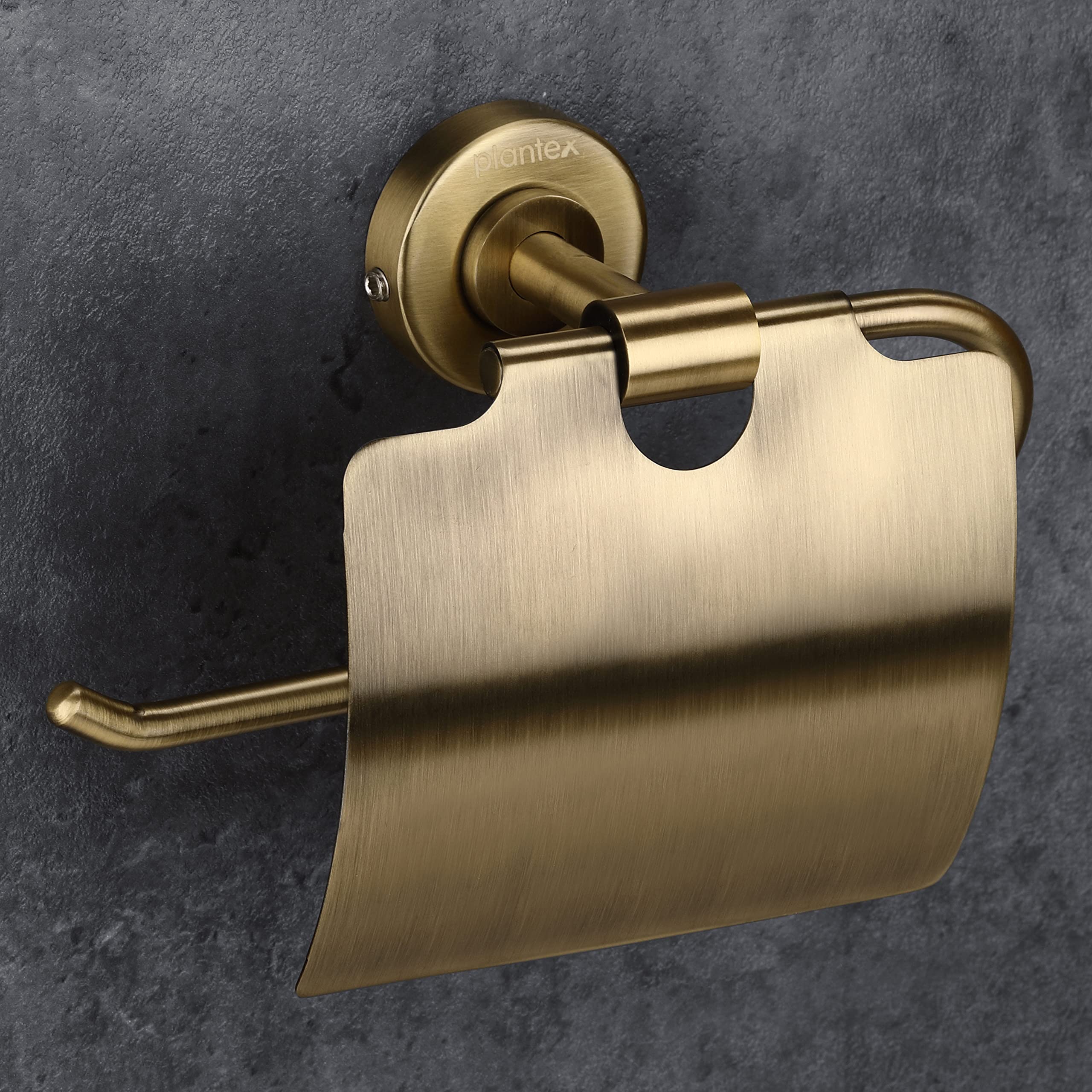 Plantex 304 Grade Stainless Steel Toilet Paper Roll Holder/Toilet Paper Holder in Bathroom/Bathroom Accessories (Brass Antique , Daizy)