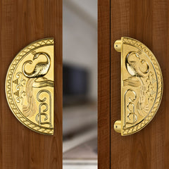 Plantex Heavy Duty Door Handle/Door & Home Decor/8-inches Round Shape Main Door Handle/Door Pull Push Handle Set (323 -PVD Gold Finish)