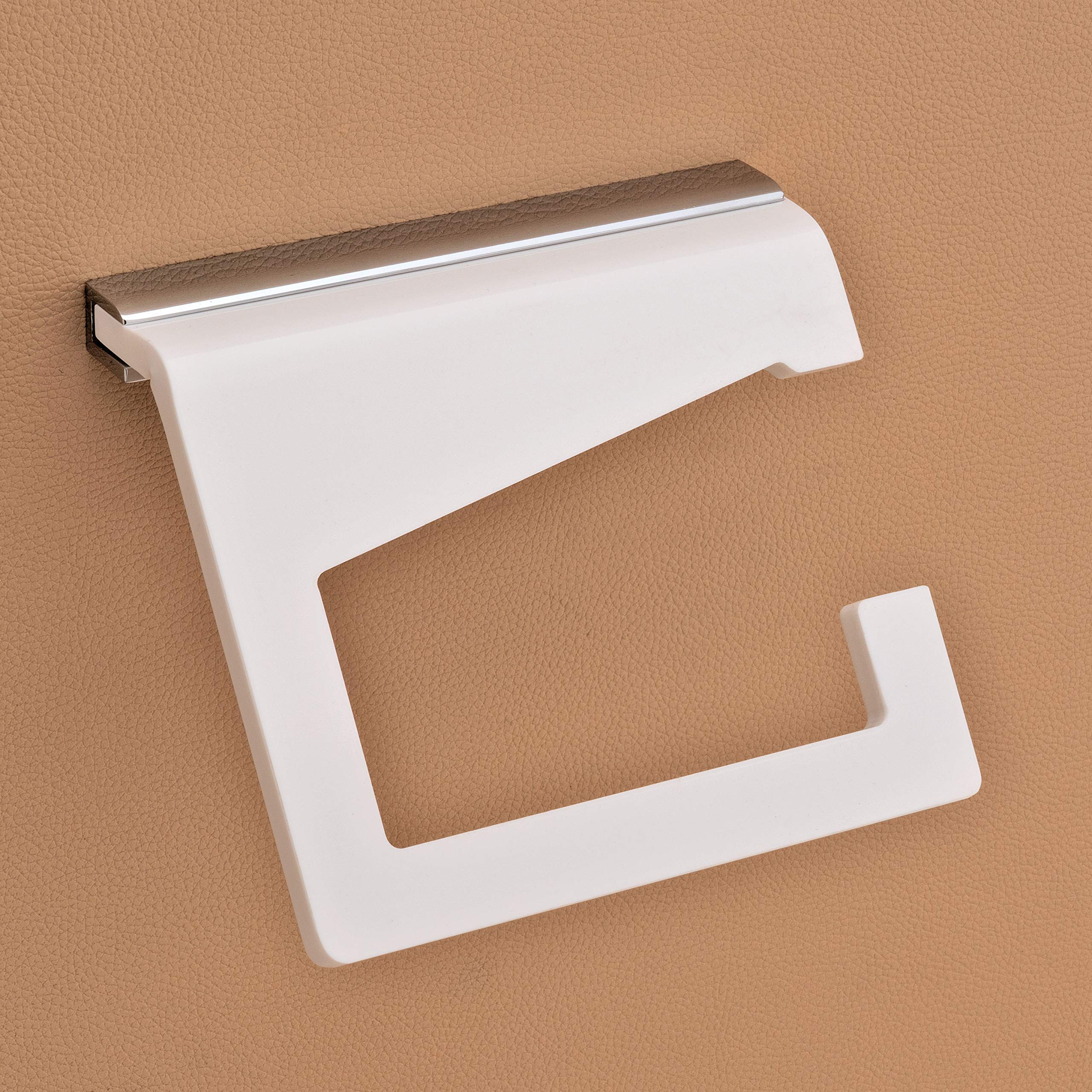 Plantex Opulux 8 mm Acrylic White Toilet Paper Roll Holder Bathroom and Kitchen Accessories - (White)
