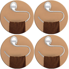 Plantex Stainless Steel 304 Grade Cubic Napkin Ring/Towel Ring/Napkin Holder/Towel Hanger/Bathroom Accessories(Chrome) - Pack of 4