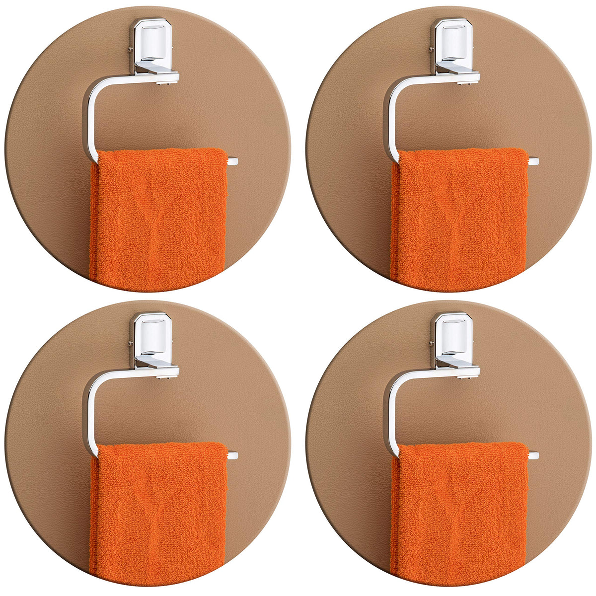 Plantex Stainless Steel 304 Grade Cute Napkin Ring/Towel Ring/Napkin Holder/Towel Hanger/Bathroom Accessories(Chrome) - Pack of 4