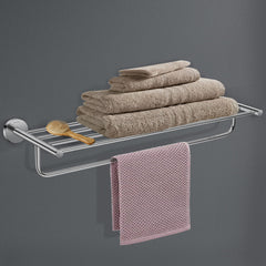 Plantex Smero Pure Brass 24 inch Towel Rack for Bathroom/Towel Stand/Hanger/Towel Holder/Towel Bar/Bathroom Accessories - Circle (Chrome)